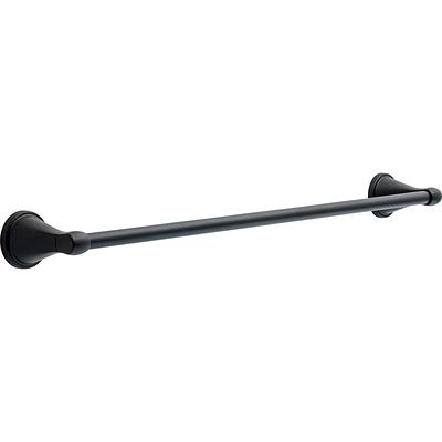 Delta Becker 24-in Matte Black Wall Mount Single Towel Bar in the