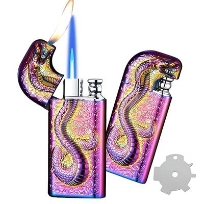 JEOKWMS Torch Lighter, Cool Lighters, Creative Kettles Kitchenware Design, Fillable Adjustable, Butane Lighter, Unique Gifts for Men Candles(No Gas)