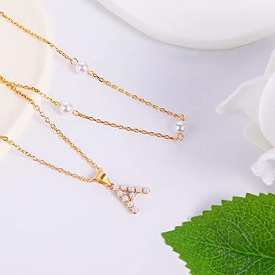  Layered Gold Initial Necklaces for Women, 14K Gold