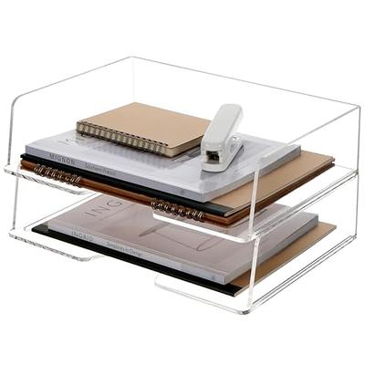 4-Tier Clear Paper Tray Acrylic File Document Storage For Office Study Room