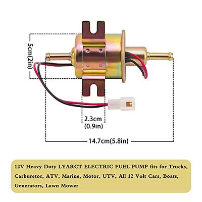 LYARCT Universal 12V Electric Fuel Pump Inline Low Pressure Gas Diesel Fuel  Pump Metal Solid Petrol 12V For Motorcycle Carburetor ATV Trucks Boats For  Gasoline or Diesel Engine 2.5-4psi HEP-02A - Yahoo