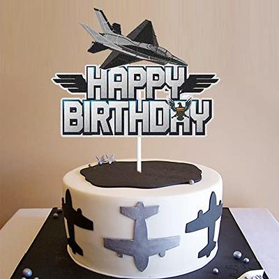 Amazon.com: Airplane Cake Topper. Custom personalized aircraft banner name,  number or any other text. One, Travel Birthday, time flies, pilot party cake  decoration. : Handmade Products