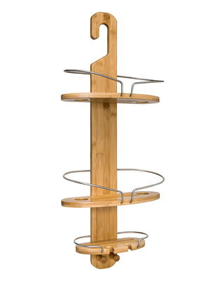 Honey-Can-Do 3-Shelf Bamboo Hanging Shower Caddy with Suction Cups,  Natural/Chrome - Yahoo Shopping