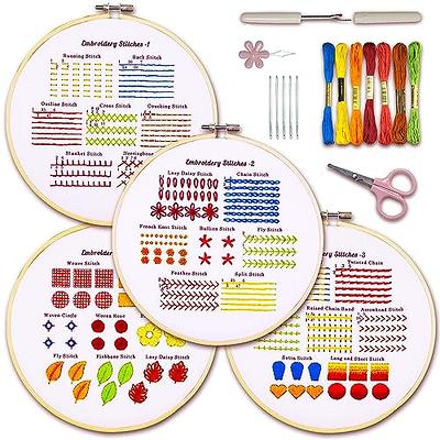  Bradove Learn Top 29 Stitches and 3 Cute Embroidery Patterns 3  Sets Beginner Embroidery Kit for Adults and Kids, Embroidery Kit for  Beginners Adults Kids, Hand Embroidery Kit, Craft Kits for Adults