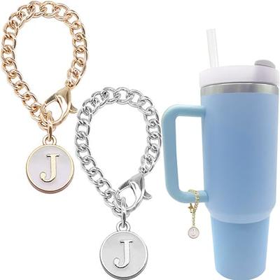 3PCS Letter Charms Accessories For Cup,Initial Name ID Letter Charm For  Handle Tumbler,Pesonlized Identification Letter Charms For Accesories,Tumbler  Accessories Charms (3Colors)