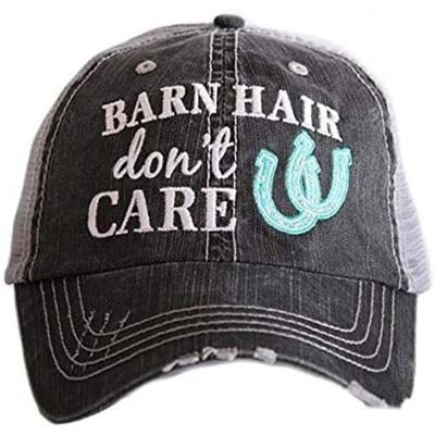 Katydid Kayak Hair Don't Care Baseball Cap - Trucker Hat for Women - Stylish Cute Sun Hat (Gray Mint)