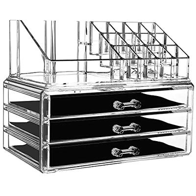 Cq acrylic Stackable Makeup Organizer And Storage Under the Sink,Large Skin  Care Cosmetic Display Case Make up Stands For Jewelry Beauty Skincare