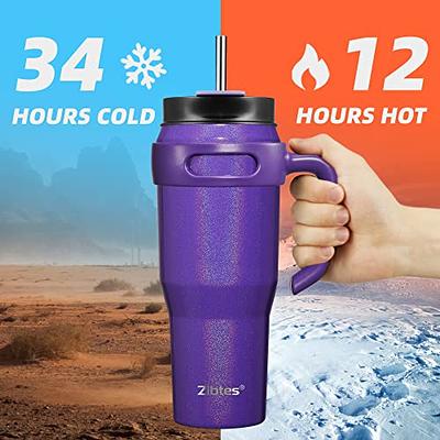 COKTIK 40 oz Tumbler with Handle and Straw, 3 Lids