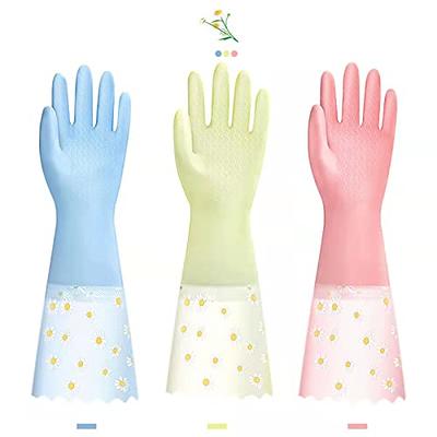 KAQ Dishwashing Cleaning Gloves 3 Pairs - Reusable Rubber Gloves Non-Slip Laundry  Kitchen Gardening Waterproof Household Gloves （Medium） - Yahoo Shopping