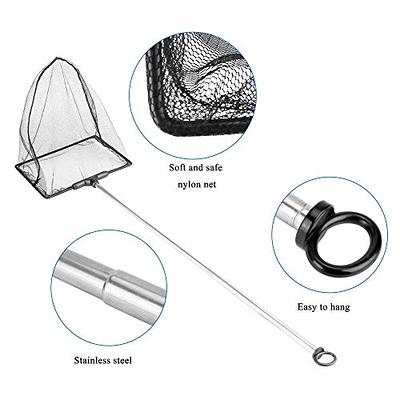 Pawfly Aquarium Fish Net with Braided Metal Handle Square Net with Soft  Fine Mesh Sludge Food Residue Wastes Skimming Cleaning Net for Fish Tanks