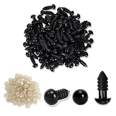 QUEFE 180pcs Large Safety Eyes and Noses for Amigurumi, 16-30mm Plastic  Black Eyes with Washers for Crochet Animals, Puppet, Stuffed Animal and  Teddy