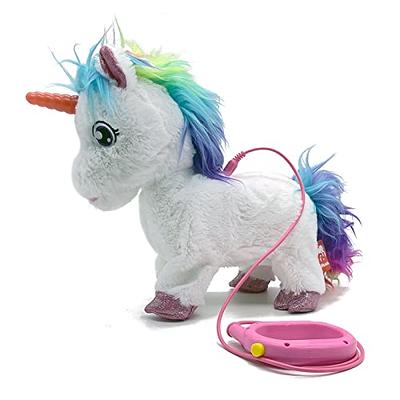 YH YUHUNG Remote Control Walking Unicorn Toy, Light-Up Horn