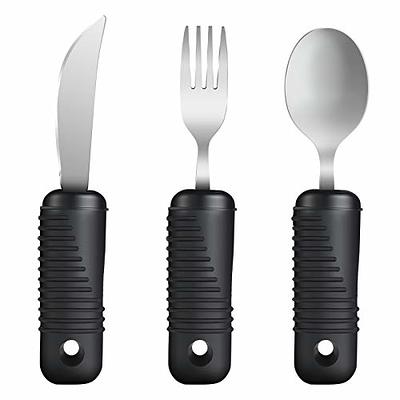 Adaptive Eating Utensils 4pc Easy Grip Silverware Stainless Steel