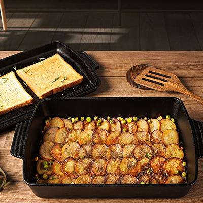 Casserole Dish with Lid, 4.3 Quart Ceramic Bakeware, 9 x 13 Rectangular Baking  Dish with Lid Oven Safe, Deep Casserole Cookware Lasagna Pan, Marble Gray 