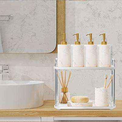 Bathroom Organizer Countertop Gold, 2 Tier Bathroom Vanity