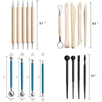 25 Piece Pottery Polymer Clay Sculpting Tools Kits with Wooden Handle  Double-Ended Carving for Ceramics Craft, Carving, Smoothing, Molding,  Modeling