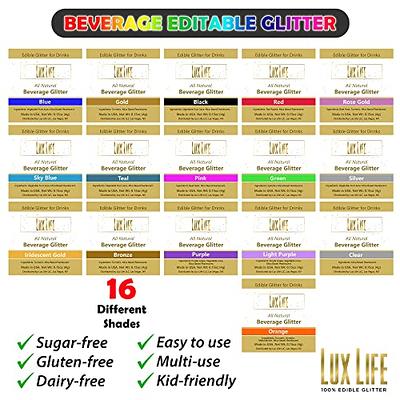 Lux Life Edible Glitter for Drinks – 100% Natural Ingredients, Made in USA  – Food Grade Brew Drink Glitter for Wine, Cocktails, Champagne, and  Beverages – Gluten Free & Vegan (4g, Pink) - Yahoo Shopping