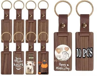 Havzoria Multi-Pack Wood Keychain Blanks Leather Wood Keychain Blank  Unfinished Blanks with Leather Strap Keychain (20) - Yahoo Shopping