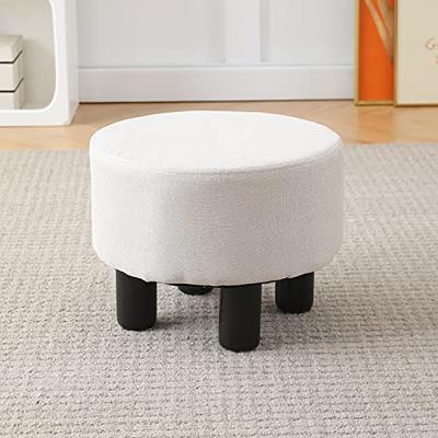 LUE BONA Foot Stool, Saddle Cushion Vanity Stool, Modern Concave Ottoman  with Solid Wood Legs and Upholstered Seat for Entryway, Bedroom, Patio,  Living Room, 17, Wood Color Leg Beige Fabric - Yahoo