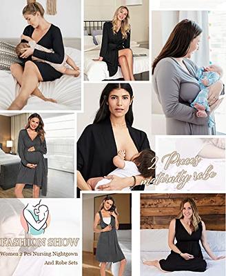 Ekouaer Nursing Dress Short Maternity Gowns Sleeves Breastfeeding Nightgowns  : : Clothing, Shoes & Accessories