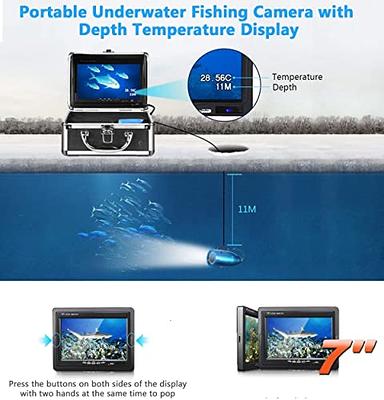 Portable Underwater Fishing Camera with Depth Temperature Display