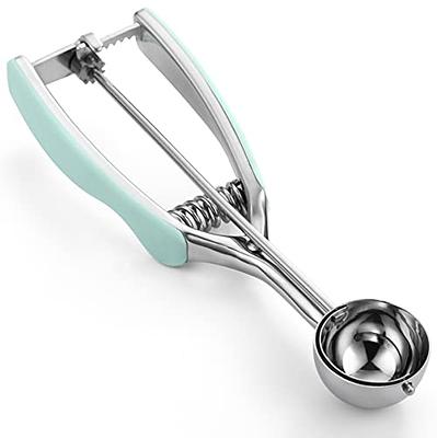 JUNADAEL J Portion Scoop, 2.75 oz Disher Scoop, #16 Cookie Scoop, 5.5 Tbsp Cookie Dough Scoop, Green Handle, for Portion Control, Cookie Dough, Cupcak