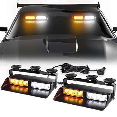 WINECO Amber White 2 in 1 Emergency Dash Strobe Lights Interior Windshield  Deck Split Warning Safety Flashing Lights with Suction Cups for  Construction Vehicles, Trucks - Yahoo Shopping