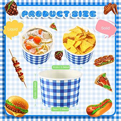 50 PCS Christmas Snack Bowls Christmas Paper Ice Cream Cups 9 oz Disposable  Treat Dessert Bowls Red and Black Plaid Snack Paper Cups for Holiday Treat