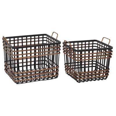 Set of 2 Contemporary Sea Grass Storage Baskets Brown - Olivia & May