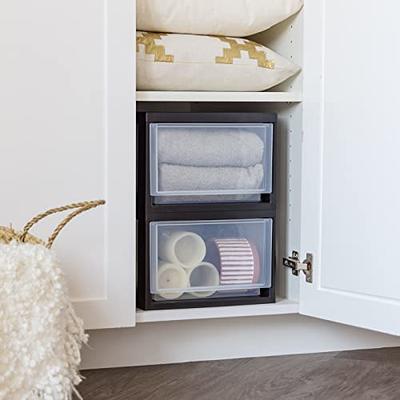 2 Pack Clear Under Sink Organizer and Storage with Under Sink Tray