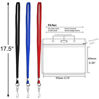 50 Pack ID Badge Holder Lanyards with Waterproof ID Card Holder