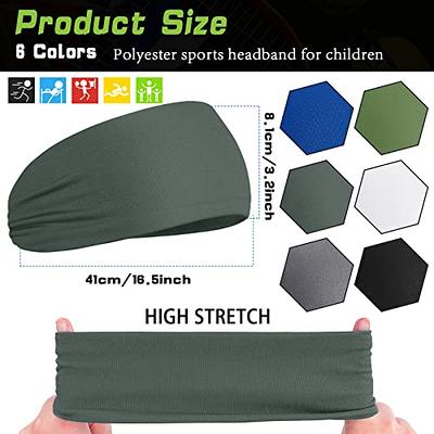 6 Pcs Kids Boys Headbands Athletic Sweatbands Boys Headbands for