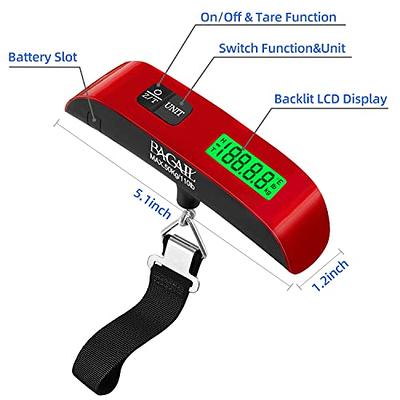 SHANJE Luggage Scale 110 Lbs High Precision Travel Digital Hanging Scales  50kg with Hook 