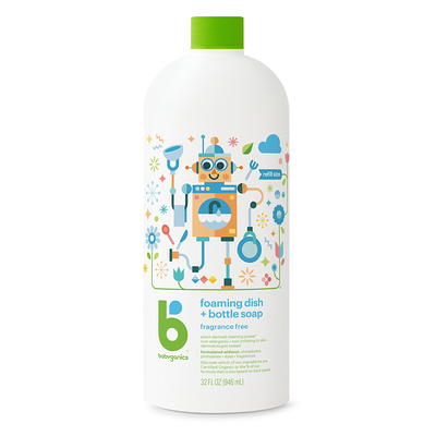 Dapple Baby Fragrance Free Bottle & Dish Liquid Soap, 34 fl oz
