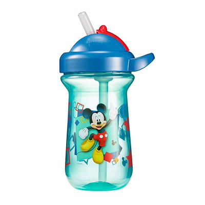 The First Years Disney Mickey Mouse Insulated Hard Spout Sippy Cups With  One Piece Lid, 9 Oz, 2 Pack 
