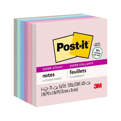Post-it 15pk 3 Super Sticky Notes 45 Sheets/Pad - Pastel