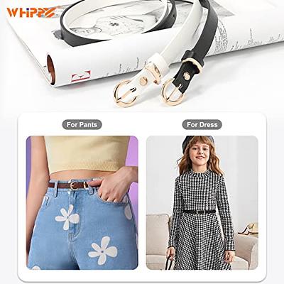 2 Pack WHIPPY Women Skinny Leather Belt Adjustable Thin Waist Belt
