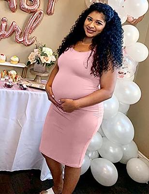 pink maternity dress for baby shower