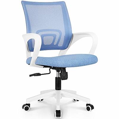 CUANBOZAM Armless Desk Chair, Criss Cross Chair No Wheels, Fabric