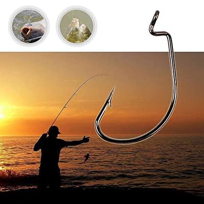 50pcs Wide Gap Fishing Hook Worm Hook High Carbon Steel Jig