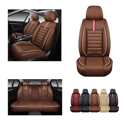 Leatherette Front Car Seat Covers Full Set Cushion Protector Universal 4  Season