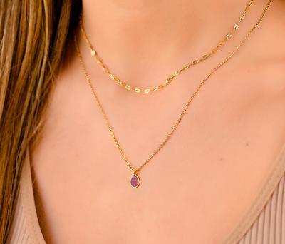 Petite Ruby Teardrop Necklace – Michelle Lenae Jewelry