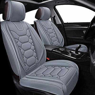 Oasis Auto Car Seat Covers Accessories 2 Piece Front Premium Nappa Leather Cushion Protector Universal Fit for Most Cars SUV Pickup Truck