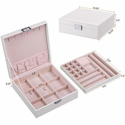  BEWISHOME Jewelry Boxes for Women 35 Compartments Jewelry  Organizer - 6 Necklace Hooks, 2 Layers - Jewelry Box Display Storage Case  Jewelry Holder for Girls White SSH71W : Clothing, Shoes & Jewelry