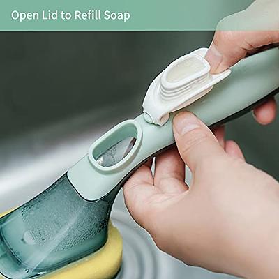 Soap Dispensing Dish Brush Storage Set