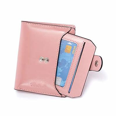 BOSTANTEN Women's Leather Wallet RFID Blocking Card and Phone Clip with Zipper Pocket Large Bifold Clutch, Brown Oil Wax