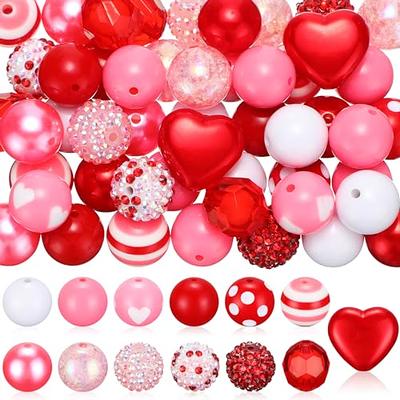 Sintuff 50 Pcs Valentine's Day Bubblegum Beads 20 mm Bulk Valentine's Day  Beads Acrylic Plastic Beads Spacer Gumball Loose Beads for Valentine's Day  DIY Bracelet Pendant Necklace Decor (Heart Style) - Yahoo Shopping