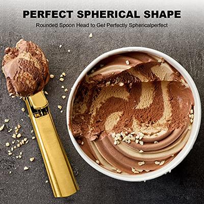 Ice Cream Scoop Stainless Steel Ice Cream Scooper with Trigger Metal Ice  Cream Scoops, Perfect for Frozen Yogurt, Gelatos, Sundaes (Gold)