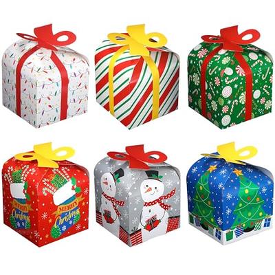  24 Pieces Christmas Gift Boxes with Lids and Red Bows