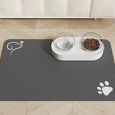 Dog Food Mat - Silicone Dog Mat for Food and Water - 28 x 20 Pet Feeding  Mats with Residue Collection Pocket - Waterproof Dog Cat Bowl Mat with High